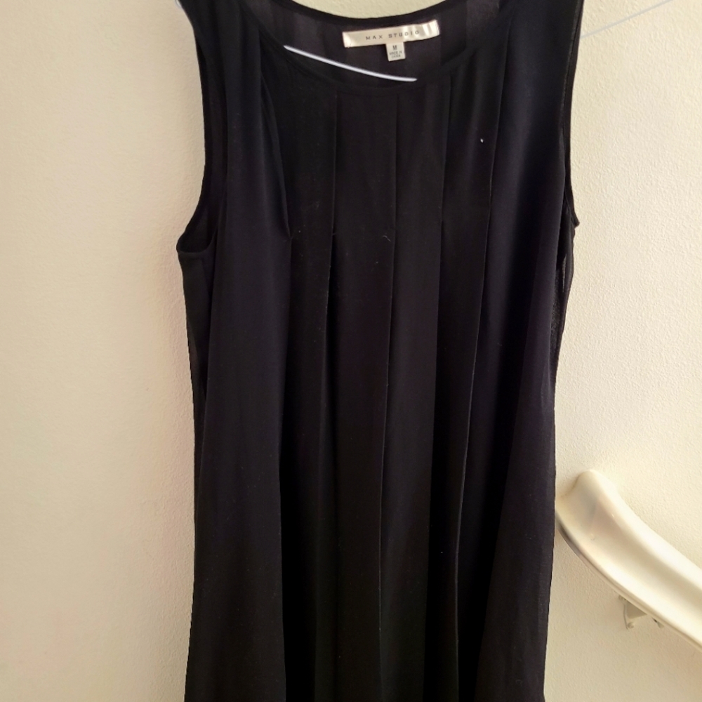 Max Studio Black Sleeveless Chiffon Style Dress. Size M.